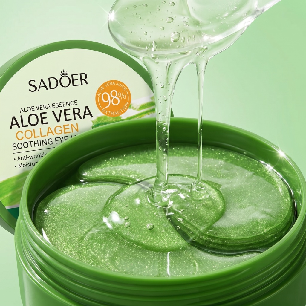 Collagen Sheet Mask - 60pcs Aloe Vera Collagen Eye Mask