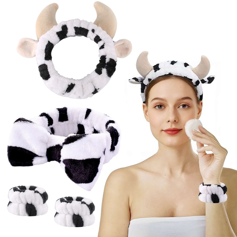 4pcs 3D Cow Headband Super Cut - Skincare Routine review and price