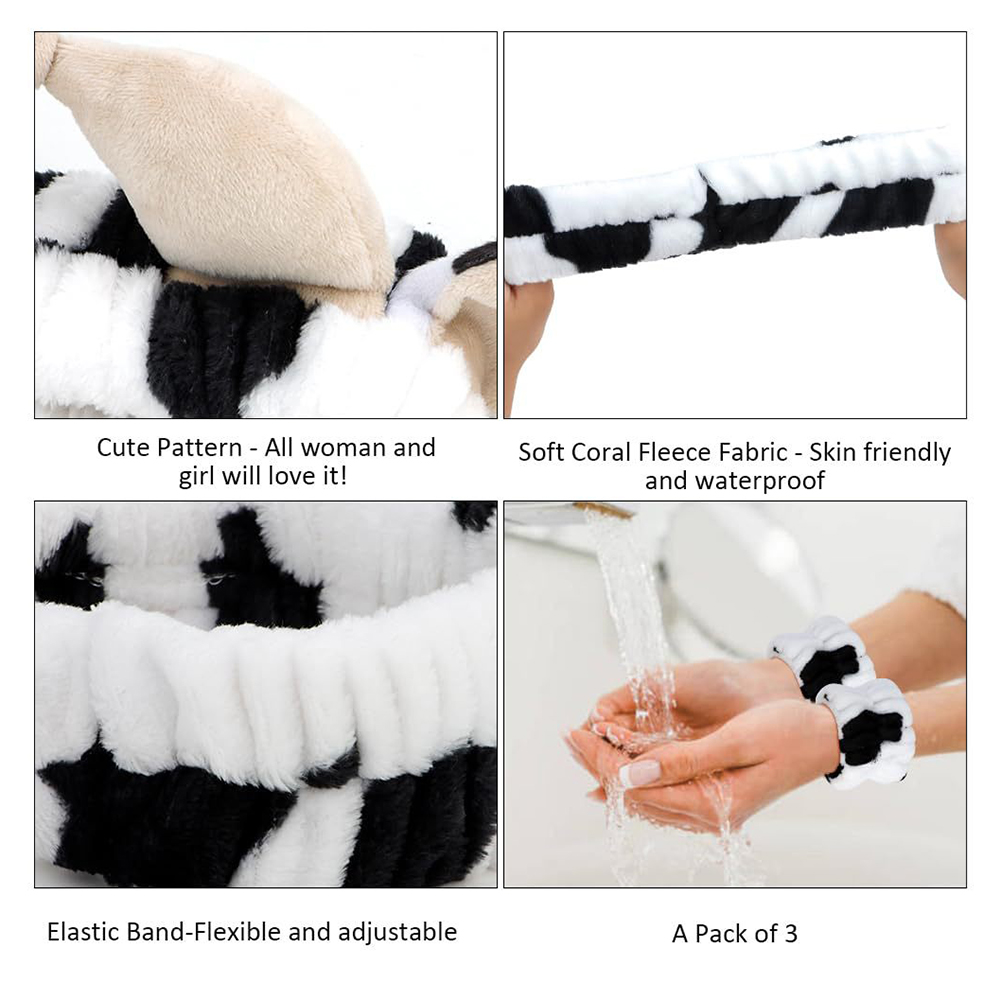 4pcs 3D Cow Headband Super Cut - Skincare Routine review and price