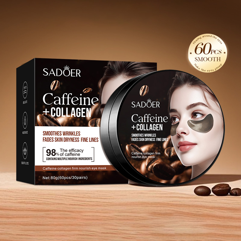 60pcs SADOER Caffeine Crystal  - Collagen Sheet Mask review and price