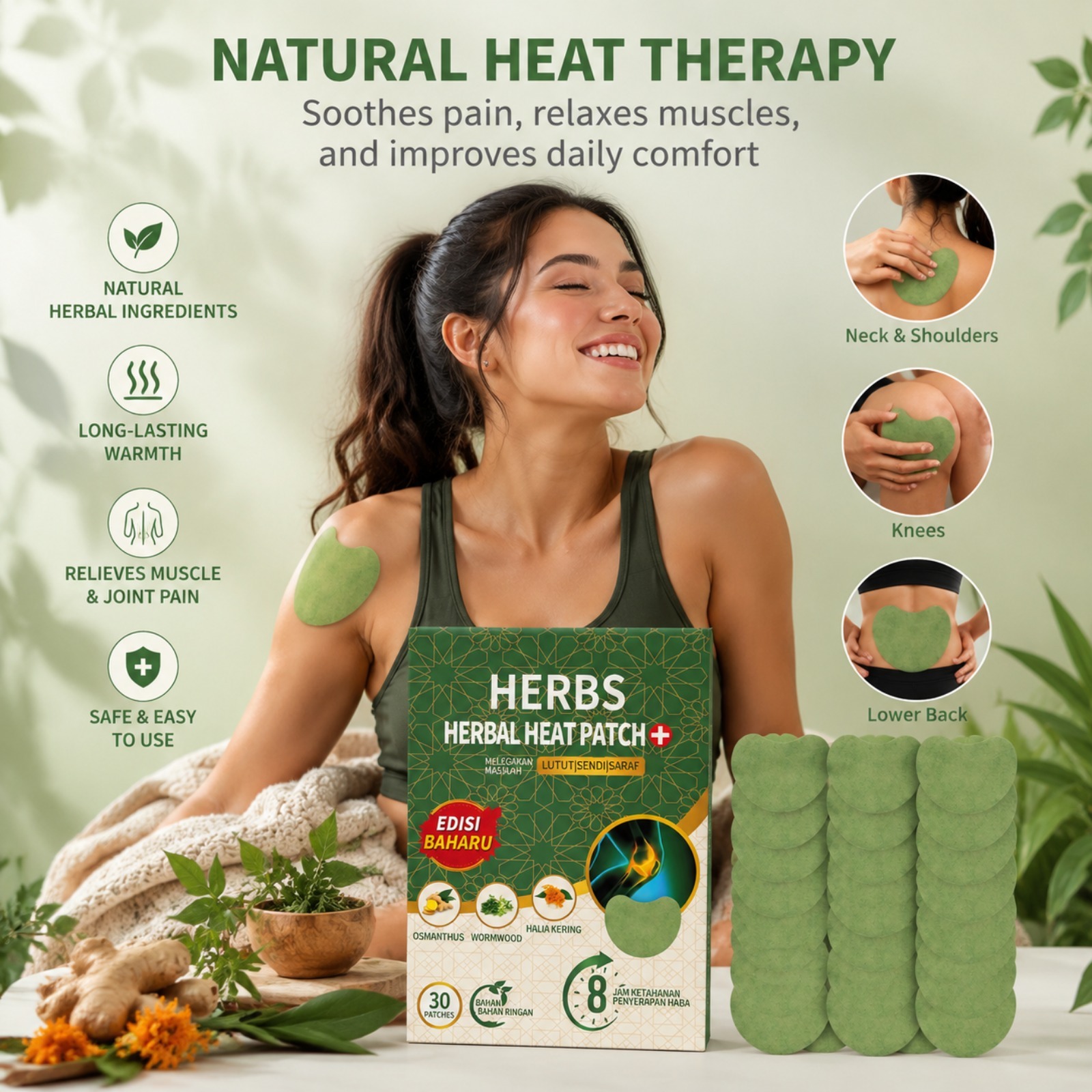 30PCS Herbal Knee Patches Ging - Skincare Herbal review and price